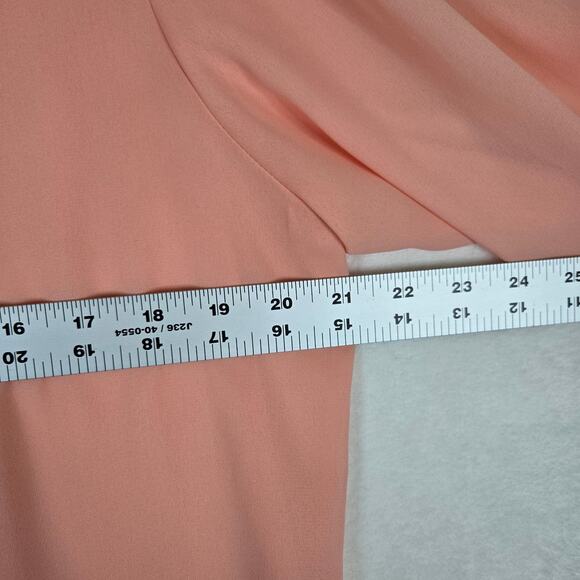 Diane Von Furstenberg Peach Blouse Womens Size 12 Top Flowy Button Up 0839 - Picture 6 of 8